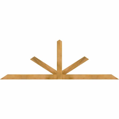 Ekena Millwork Saratoga Rough Sawn Timber Gable Bracket, Western Red Cedar, 96"W x 32"H x 2"D x 4"F, 8/12 Pitch GBW096X32X0204SAR00RWR